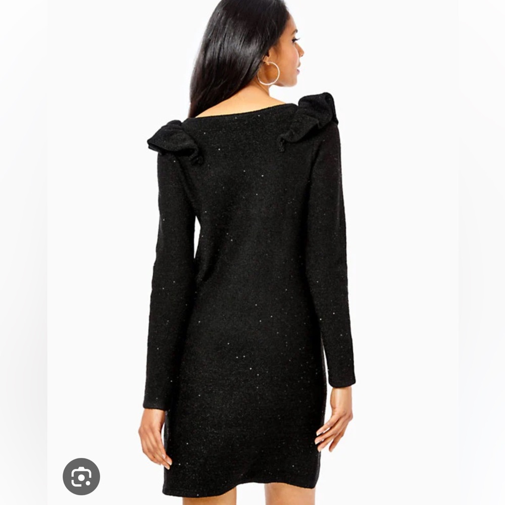 NWT Lilly Pulitzer Ruth black sequin sweater dress sz sm - Picture 3 of 11